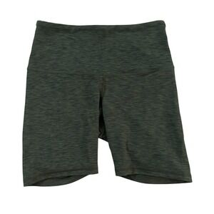 Prana Shorts Womens‎ Medium Bike Spacedye Green Heather High Waisted Athletic